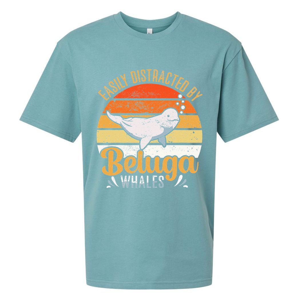 Beluga Whale White Whale Sea Canary Whale Watching Sueded Cloud Jersey T-Shirt