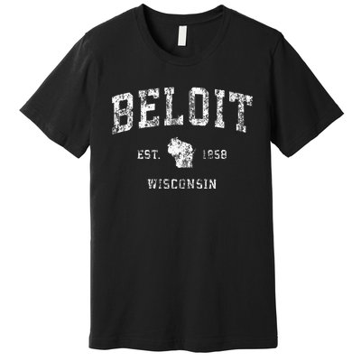 Beloit Wisconsin Wi Vintage Athletic Sports Design Premium T-Shirt