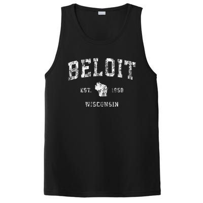 Beloit Wisconsin Wi Vintage Athletic Sports Design PosiCharge Competitor Tank