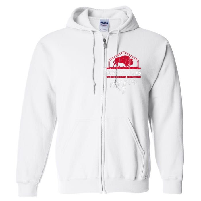 Bflo Wny West New York For The 716 Area Code Buffalo Ny Full Zip Hoodie