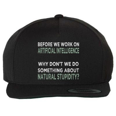 Before We Work On Ai Why DonT We Do Something About Natural Stupidity Wool Snapback Cap