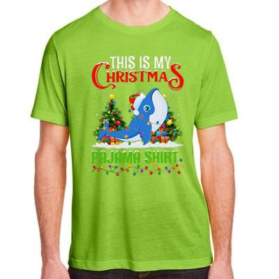 Blue Whale Xmas Lights This Is My Christmas Pajama Adult ChromaSoft Performance T-Shirt