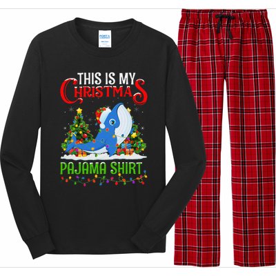 Blue Whale Xmas Lights This Is My Christmas Pajama Long Sleeve Pajama Set