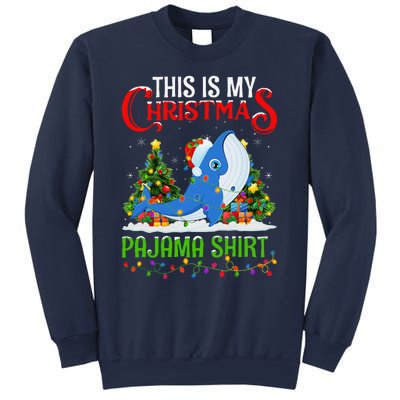 Blue Whale Xmas Lights This Is My Christmas Pajama Sweatshirt