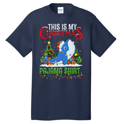 Blue Whale Xmas Lights This Is My Christmas Pajama Tall T-Shirt