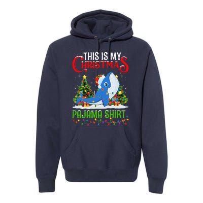 Blue Whale Xmas Lights This Is My Christmas Pajama Premium Hoodie