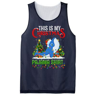 Blue Whale Xmas Lights This Is My Christmas Pajama Mesh Reversible Basketball Jersey Tank