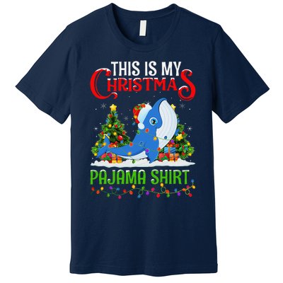 Blue Whale Xmas Lights This Is My Christmas Pajama Premium T-Shirt