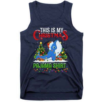 Blue Whale Xmas Lights This Is My Christmas Pajama Tank Top