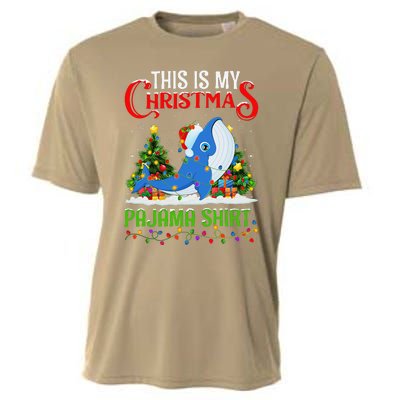 Blue Whale Xmas Lights This Is My Christmas Pajama Cooling Performance Crew T-Shirt