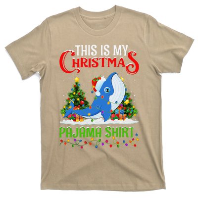 Blue Whale Xmas Lights This Is My Christmas Pajama T-Shirt