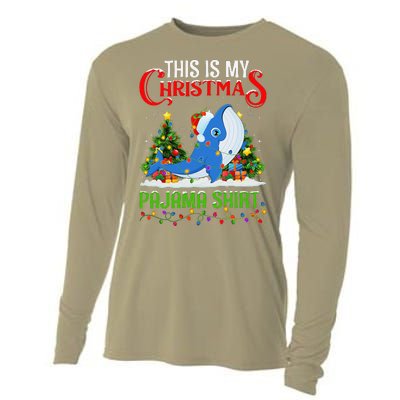 Blue Whale Xmas Lights This Is My Christmas Pajama Cooling Performance Long Sleeve Crew