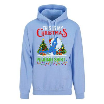 Blue Whale Xmas Lights This Is My Christmas Pajama Unisex Surf Hoodie