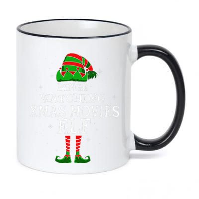 Binge Watching Xmas Movies Elf Matching Family Christmas 11oz Black Color Changing Mug