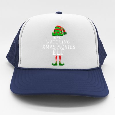 Binge Watching Xmas Movies Elf Matching Family Christmas Trucker Hat