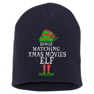 Binge Watching Xmas Movies Elf Matching Family Christmas Short Acrylic Beanie