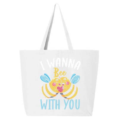 Bee With You Gift Bees Love Valentine's Day Love Token Gift 25L Jumbo Tote