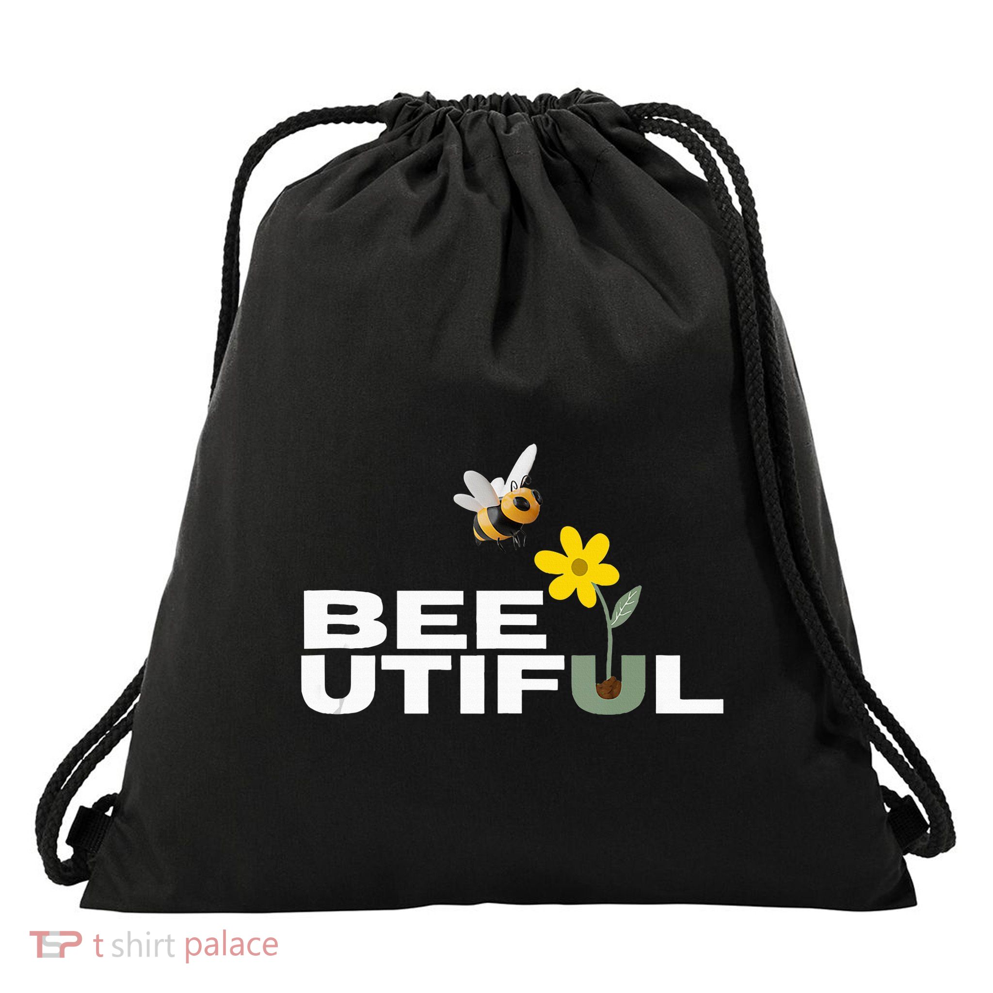 Beeutiful Wear Your Smile With Buzzing Drawstring Bag
