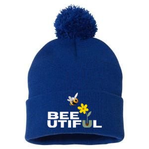 Beeutiful Wear Your Smile With Buzzing Pom Pom 12in Knit Beanie