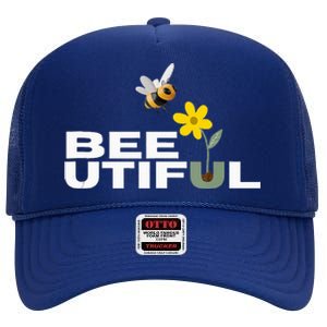 Beeutiful Wear Your Smile With Buzzing High Crown Mesh Back Trucker Hat