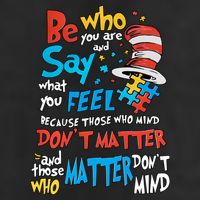 Be Who You Are And Say What You Feel Cat In Hat Autism Awareness Beanie