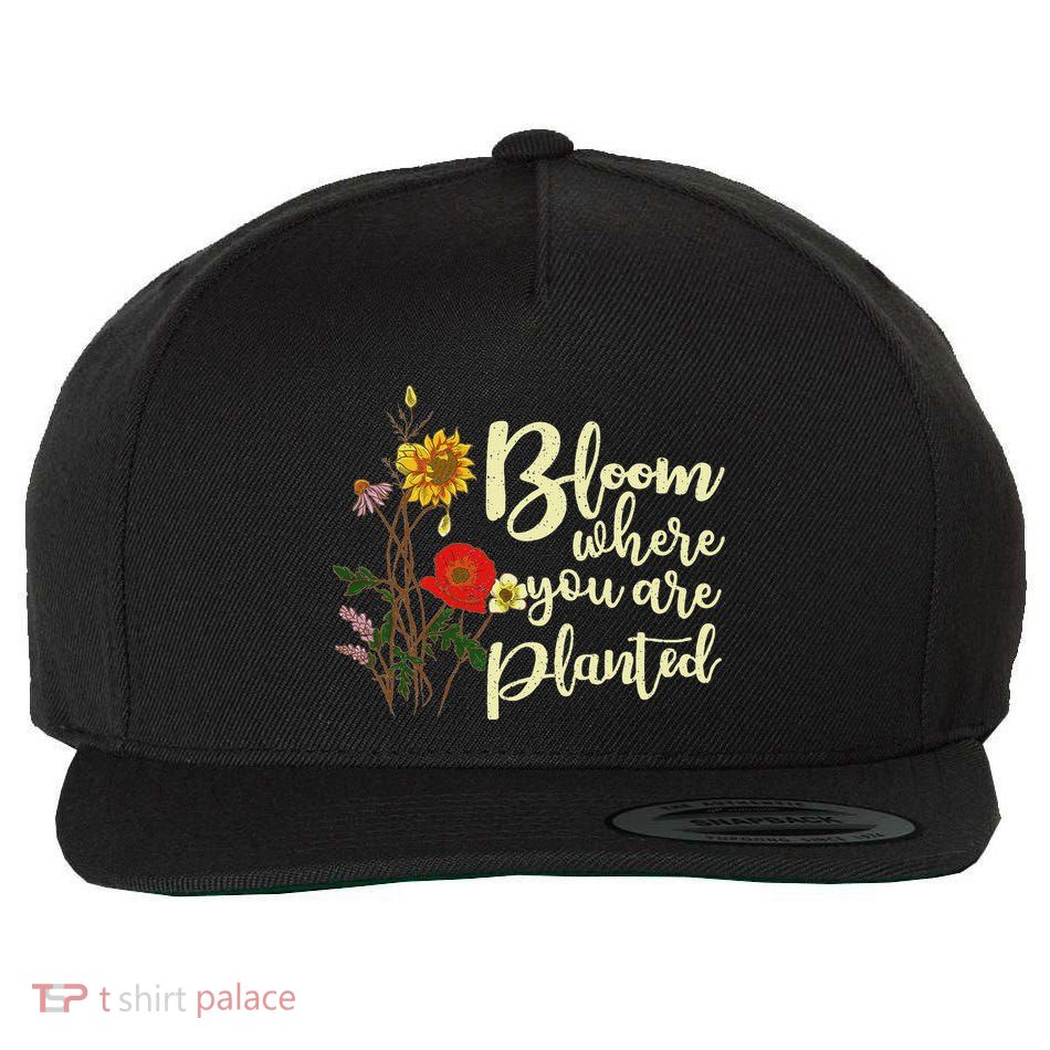 Bloom Where You Are Planted Wool Snapback Cap