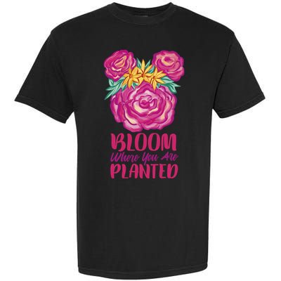 Bloom Where You Are Planted Floral Garment-Dyed Heavyweight T-Shirt
