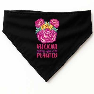 Bloom Where You Are Planted Floral USA-Made Doggie Bandana