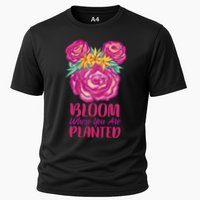 Bloom Where You Are Planted Floral Cooling Performance Crew T-Shirt