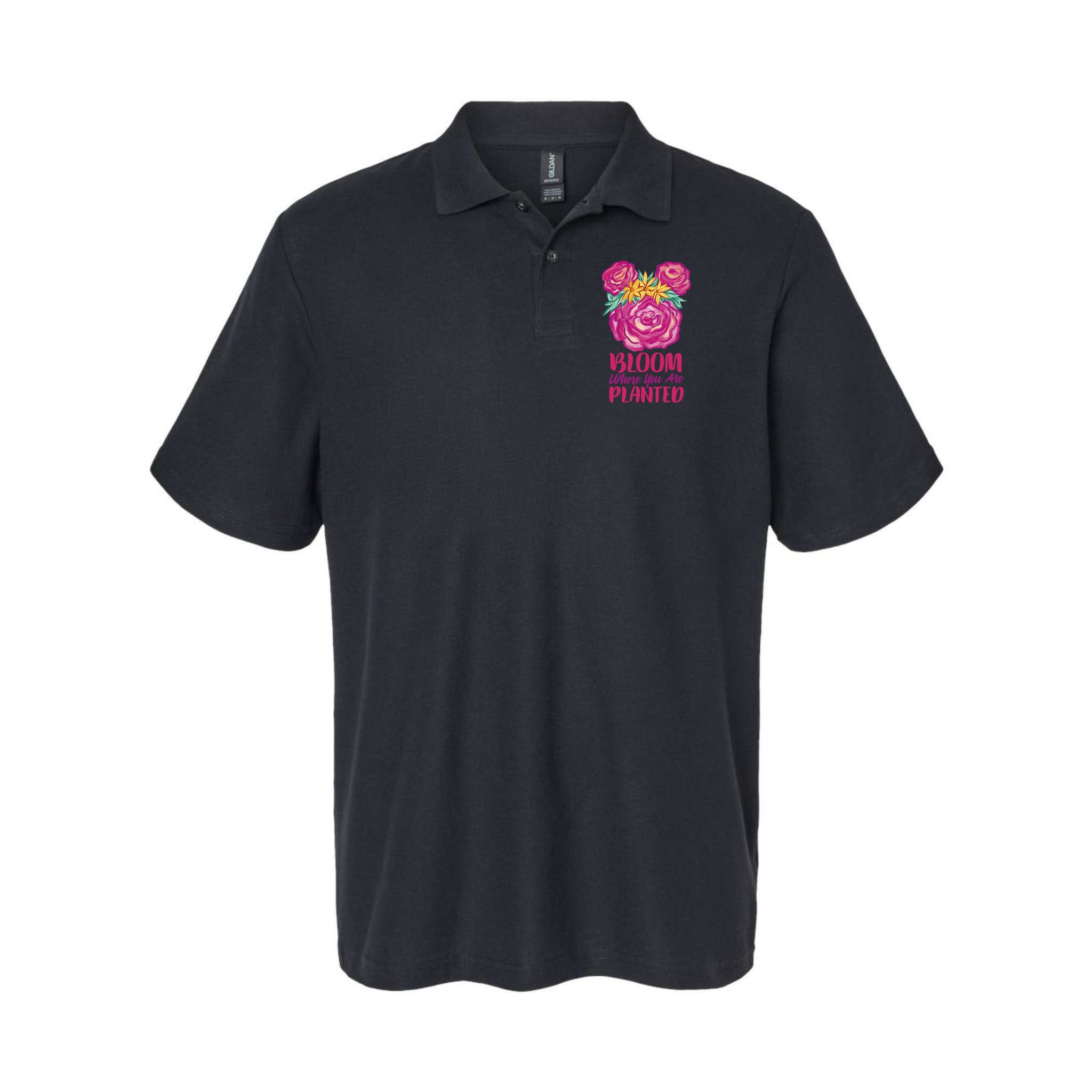 Bloom Where You Are Planted Floral Polo