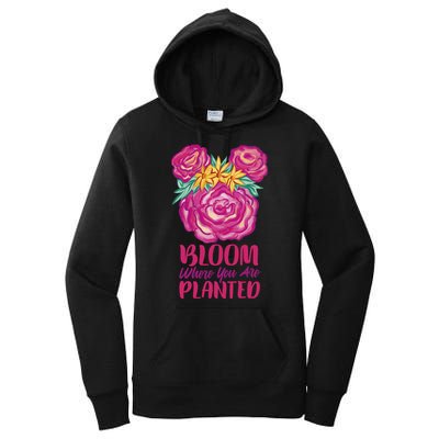 Bloom Where You Are Planted Floral Women's Pullover Hoodie