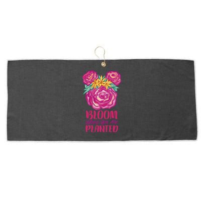 Bloom Where You Are Planted Floral Large Microfiber Waffle Golf Towel