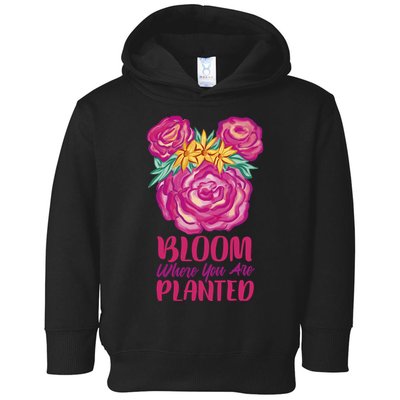Bloom Where You Are Planted Floral Toddler Hoodie