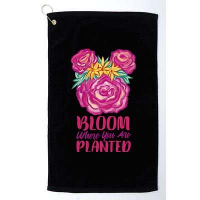 Bloom Where You Are Planted Floral Platinum Collection Golf Towel