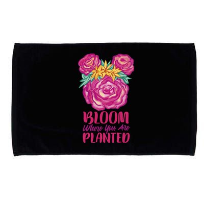 Bloom Where You Are Planted Floral Microfiber Hand Towel