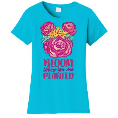 Bloom Where You Are Planted Floral Women's T-Shirt