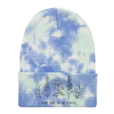 Bloom Where You Are Planted Grow Flower Plants Tie Dye 12in Knit Beanie