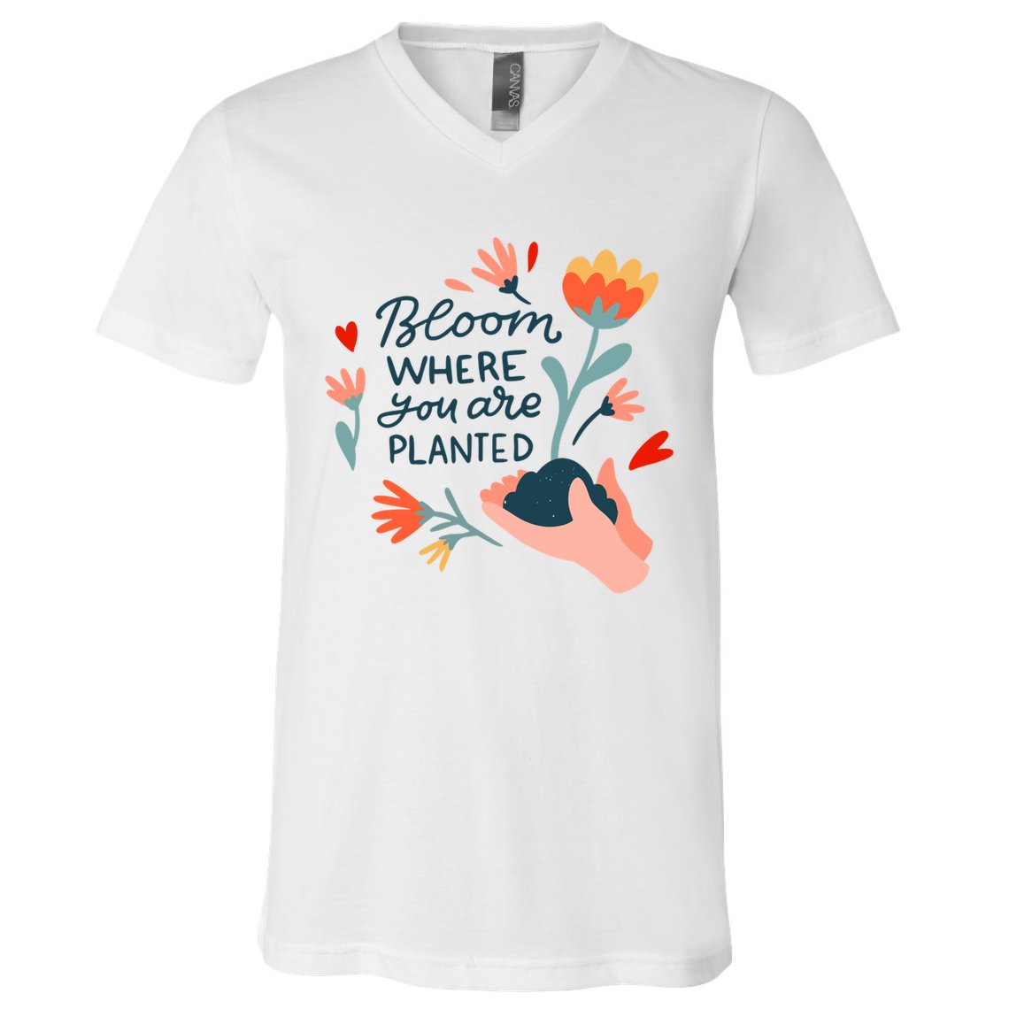 Bloom Where You Are Planted Nature V-Neck T-Shirt