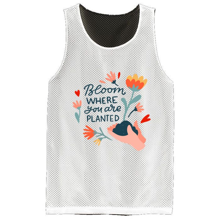 Bloom Where You Are Planted Nature Mesh Reversible Basketball Jersey Tank