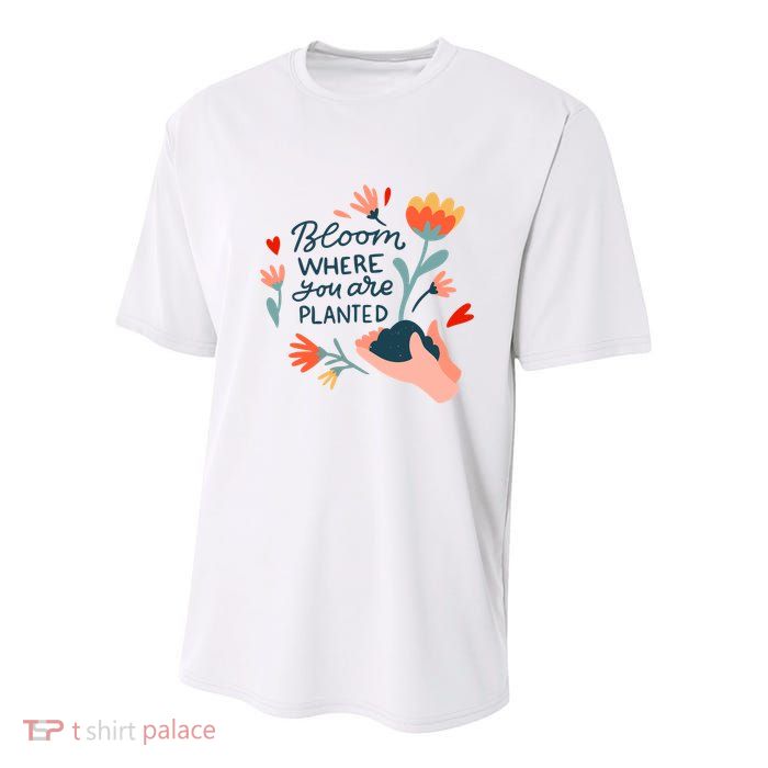 Bloom Where You Are Planted Nature Youth Performance Sprint T-Shirt