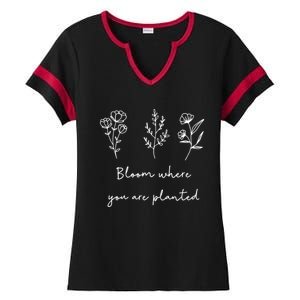 Bloom Where You Are Planted Tal Health Awareness Gift Ladies Halftime Notch Neck Tee