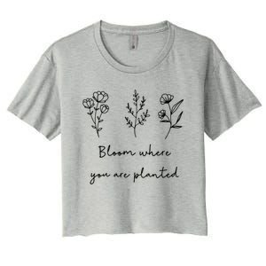 Bloom Where You Are Planted Tal Health Awareness Gift Women's Crop Top Tee