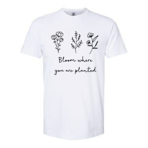 Bloom Where You Are Planted Tal Health Awareness Gift Softstyle CVC T-Shirt