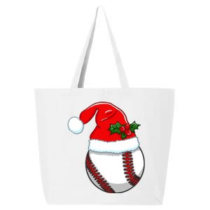 Baseball Xmas Baseball Ball Santa Hat Cool Gift 25L Jumbo Tote