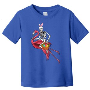 Bunny Xgreat Giftray Skeleton Riding Flamingo With Easter Eggs Basket Gift Toddler T-Shirt