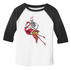 Bunny Xgreat Giftray Skeleton Riding Flamingo With Easter Eggs Basket Gift Toddler Fine Jersey T-Shirt