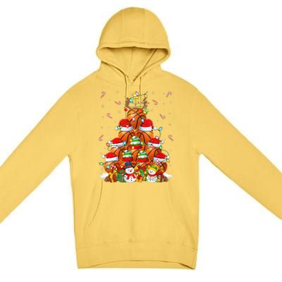 Basketball Xmas Lighting Tree Santa Basketball Christmas Meaningful Gift Premium Pullover Hoodie