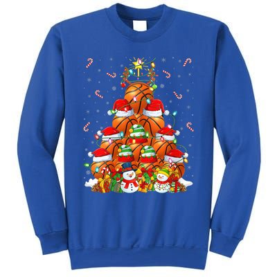 Basketball Xmas Lighting Tree Santa Basketball Christmas Meaningful Gift Sweatshirt