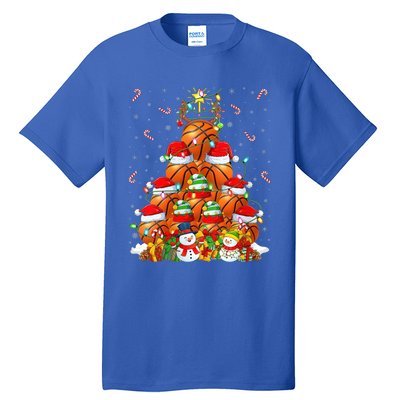 Basketball Xmas Lighting Tree Santa Basketball Christmas Meaningful Gift Tall T-Shirt