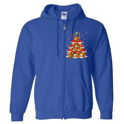 Basketball Xmas Lighting Tree Santa Basketball Christmas Meaningful Gift Full Zip Hoodie